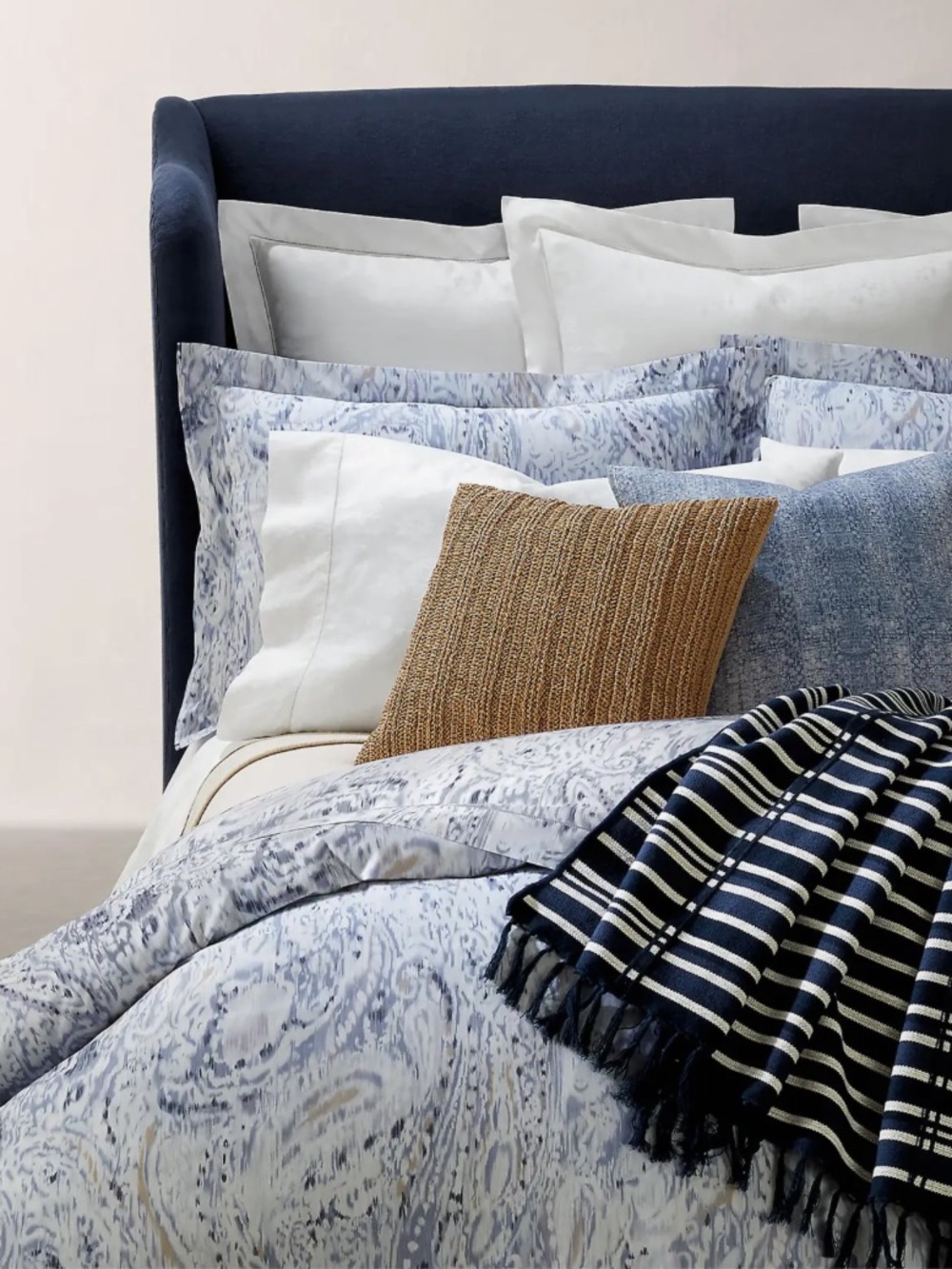 NWT Ralph Lauren Home Lorelai‎ Periwinkle King Duvet Cover Paisley Premium Luxe